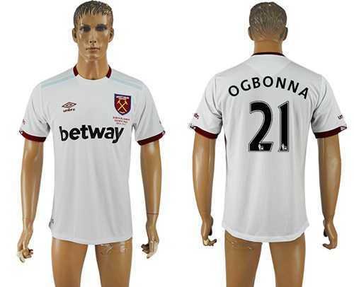 West Ham United #21 Ogbonna Away Soccer Club Jersey