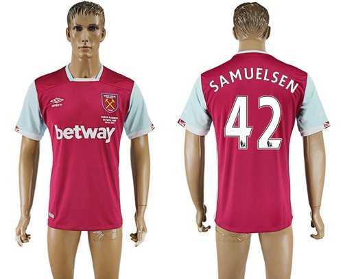 West Ham United #42 Samuelsen Home Soccer Club Jersey