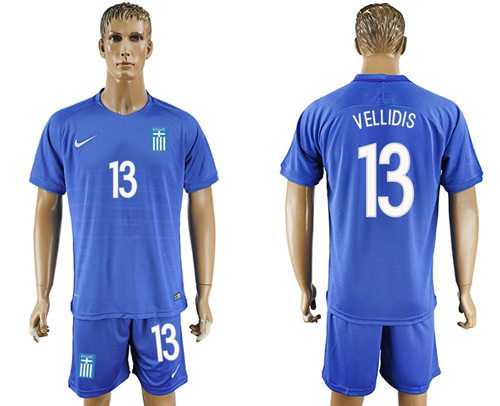 Greece #13 Vellidis Away Soccer Country Jersey