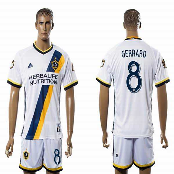 Los Angeles Galaxy #8 GERRARD White Home Soccer Club Jersey