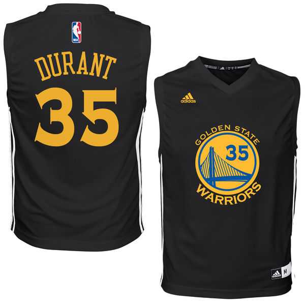 Youth Golden State Warriors #35 Kevin Durant Black Swingman Jersey