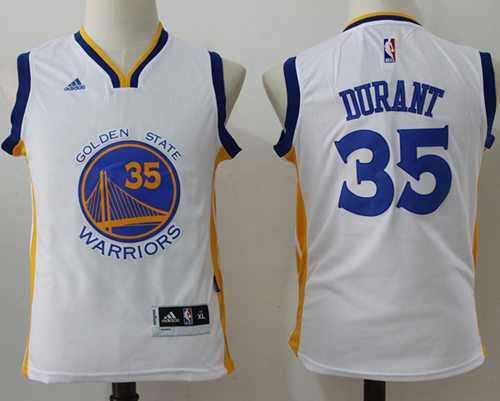 Youth Golden State Warriors #35 Kevin Durant White Stitched NBA Jersey