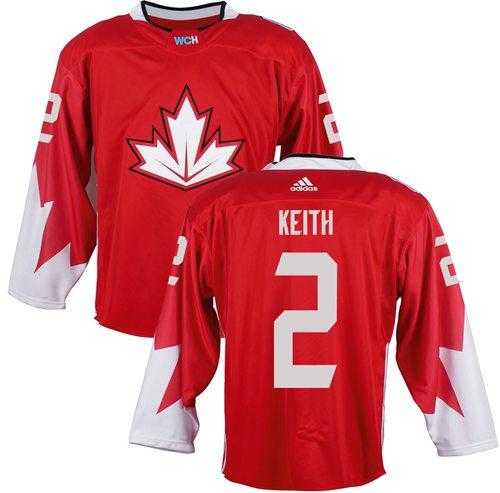 Team CA. #2 Duncan Keith Red 2016 World Cup Stitched NHL Jersey