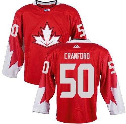 Team CA. #50 Corey Crawford Red 2016 World Cup Stitched NHL Jersey