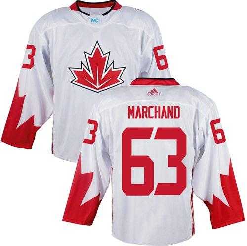 Team CA. #63 Brad Marchand White 2016 World Cup Stitched NHL Jersey