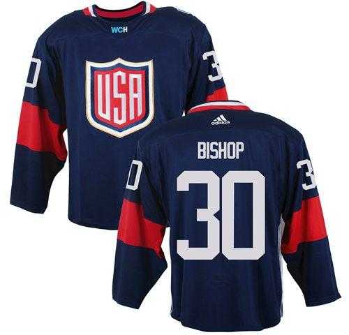 Team USA #30 Ben Bishop Navy Blue 2016 World Cup Stitched NHL Jersey