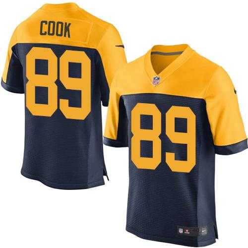 Nike Green Bay Packers #89 Jared Cook Navy Blue Alternate Men's Stitched NFL New Elite Jersey