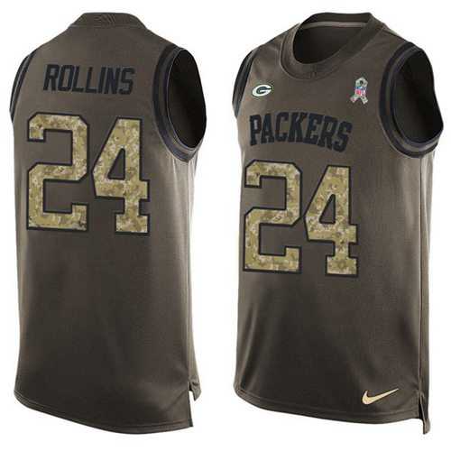 Nike Green Bay Packers #24 Quinten Rollins Green Men's Stitched NFL Limited Salute To Service Tank Top Jersey