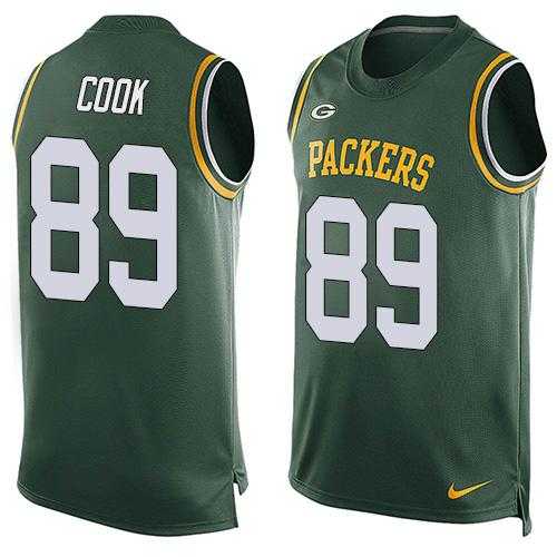 Nike Green Bay Packers #89 Jared Cook Green Team Color Men's Stitched NFL Limited Tank Top Jersey