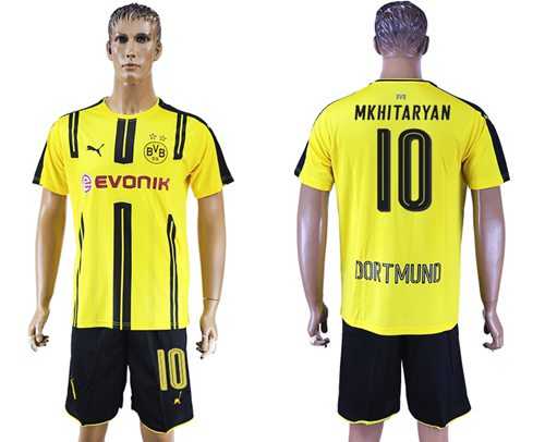 Dortmund #10 Mkhitaryan Home Soccer Club Jersey