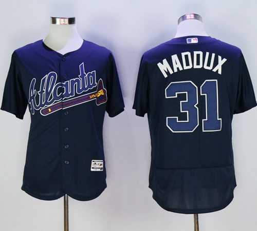 Atlanta Braves #31 Greg Maddux Navy Blue Flexbase Authentic Collection Stitched Baseball Jersey