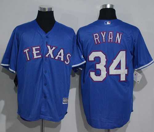 Texas Rangers #34 Nolan Ryan Blue New Cool Base Stitched Baseball Jersey