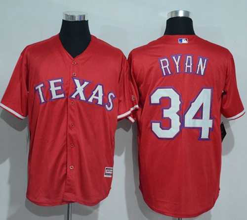 Texas Rangers #34 Nolan Ryan Red New Cool Base Stitched Baseball Jersey
