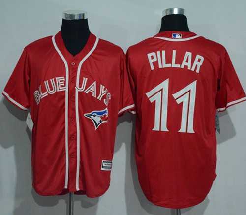 Toronto Blue Jays #11 Kevin Pillar Red New Cool Base Canada Day Stitched Baseball Jersey