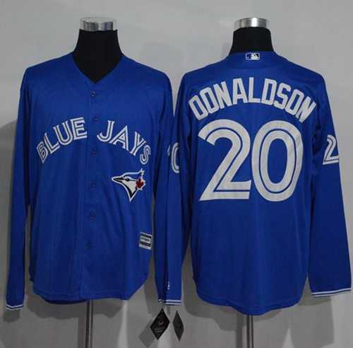 Toronto Blue Jays #20 Josh Donaldson Blue New Cool Base Long Sleeve Stitched Baseball Jersey