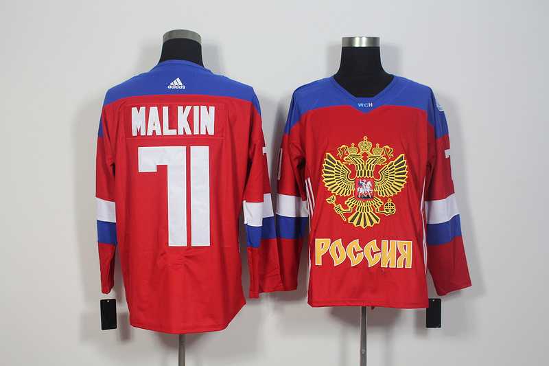 Team Russia #71 Evgeni Malkin Red 2016 World Cup Stitched NHL Jersey