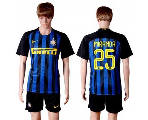 Inter Milan #25 Miranda Home Soccer Club Jersey