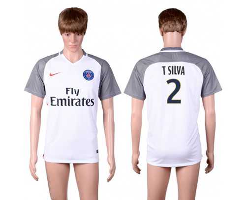 Paris Saint-Germain #2 T Silva Away Soccer Club Jersey