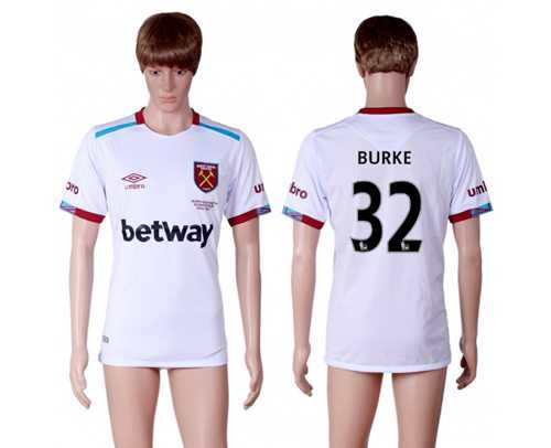 West Ham United #32 Burke Away Soccer Club Jersey