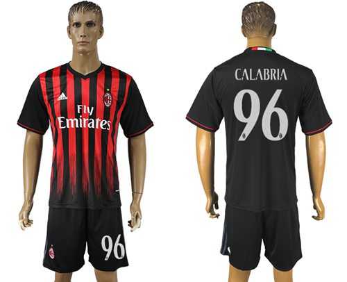 AC Milan #96 Calabria Home Soccer Club Jersey
