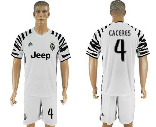 Juventus #4 Caceres SEC Away Soccer Club Jersey