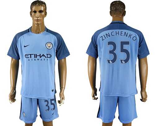 Manchester City #35 Zinchenko Home Soccer Club Jersey