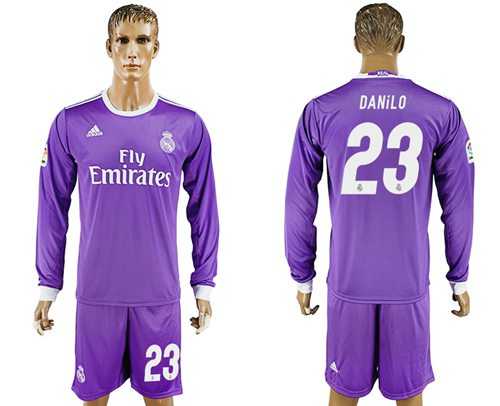Real Madrid #23 Danilo Away Long Sleeves Soccer Club Jersey