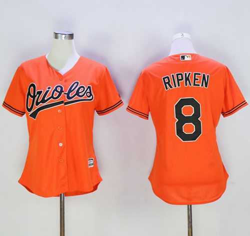 Women's Baltimore Orioles #8 Cal Ripken Orange Alternate Stitched Baseball Jersey