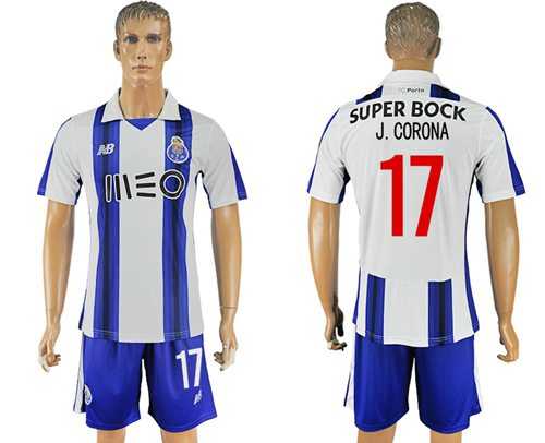 Oporto #17 J.Corona Home Soccer Club Jersey