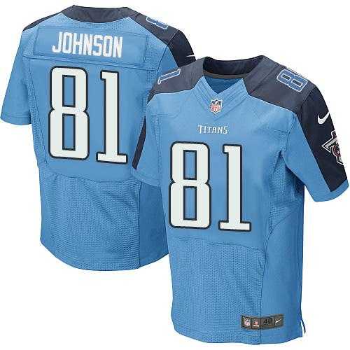 Nike Tennessee Titans #81 Andre Johnson Light Blue Team Color Men's Stitched NFL Elite Jersey