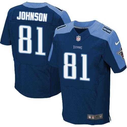 Nike Tennessee Titans #81 Andre Johnson Navy Blue Alternate Men's Stitched NFL Elite Jersey