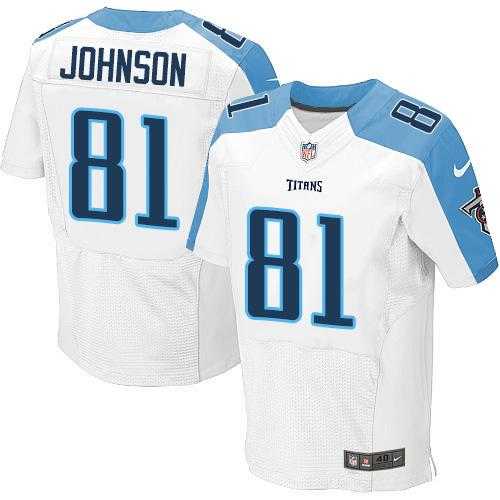 Nike Tennessee Titans #81 Andre Johnson White Men's Stitched NFL Elite Jersey