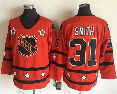 New York Islanders #31 Billy Smith Orange All Star CCM Throwback Stitched NHL Jersey