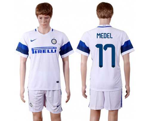 Inter Milan #17 Medel White Away Soccer Club Jersey