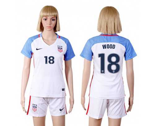 Women's USA #18 Wood Home Soccer Country Jersey
