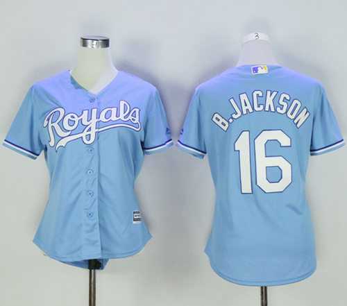 Women's Kansas City Royals #16 Bo Jackson Light Blue Alternate 1 Stitched Baseball Jersey