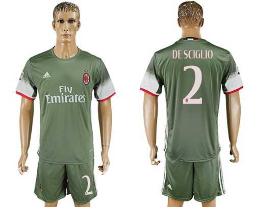 AC Milan #2 DE Sciglio Sec Away Soccer Club Jersey