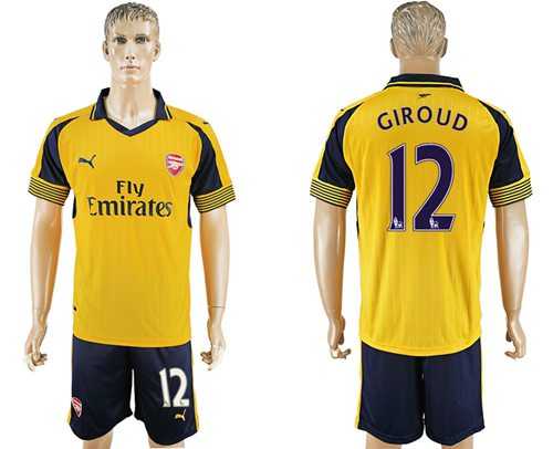 Arsenal #12 Giroud Away Soccer Club Jersey