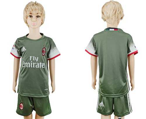 AC Milan Blank Sec Away Kid Soccer Club Jersey
