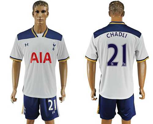Tottenham Hotspur #21 Chadli White Home Soccer Club Jersey