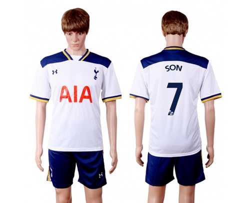 Tottenham Hotspur #7 Son White Home Soccer Club Jersey