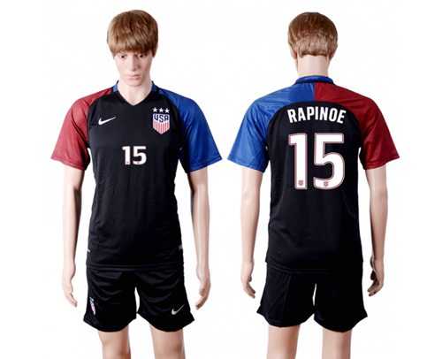 USA #15 Rapinoe Away(Three Star) Soccer Country Jersey