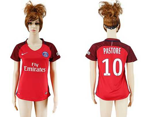 Women's Paris Saint-Germain #10 Pastore Away Soccer Club Jersey