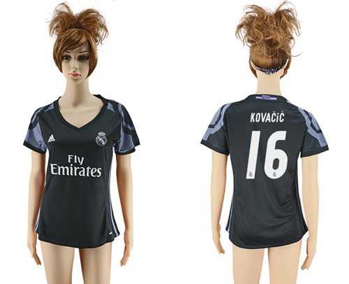 Women's Real Madrid #16 Kovacic Sec Away Soccer Club Jersey
