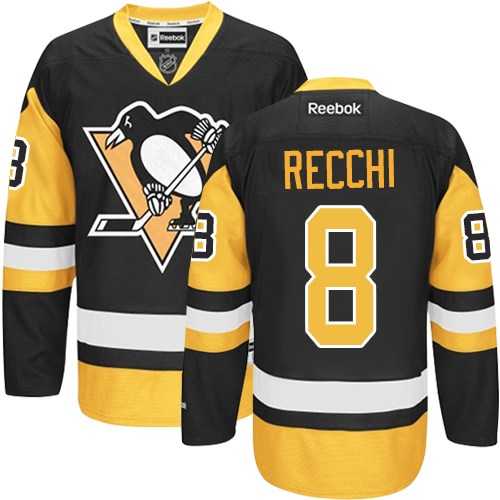 Men's Pittsburgh Penguins #8 Mark Recchi Reebok Black Premier Jersey