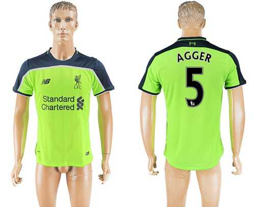Liverpool #5 Agger Sec Away Soccer Club Jersey