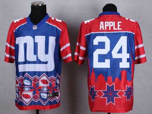 Nike New York Giants #24 Eli Apple Blue Men's Stitched NFL Elite Noble Fashion Jersey