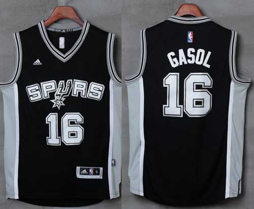 San Antonio Spurs #16 Pau Gasol Black Stitched NBA Jersey