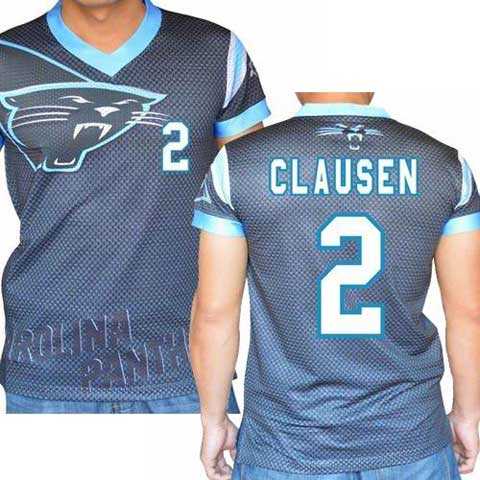 Carolina Panthers #2 Jimmy Clausen Stretch Name Number Player Personalized Black Mens Adults NFL T-Shirts Tee Shirts
