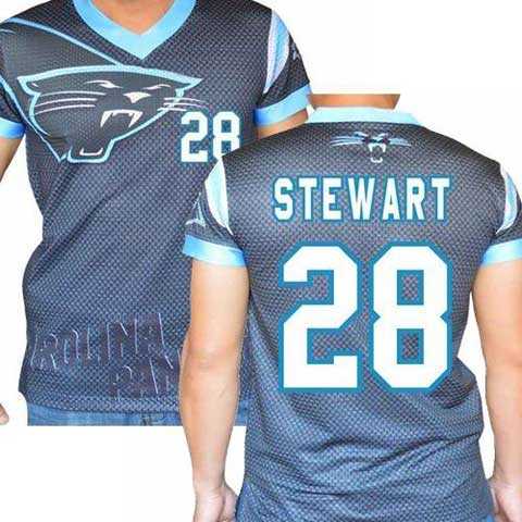 Carolina Panthers #28 Jonathan Stewart Stretch Name Number Player Personalized Black Mens Adults NFL T-Shirts Tee Shirts